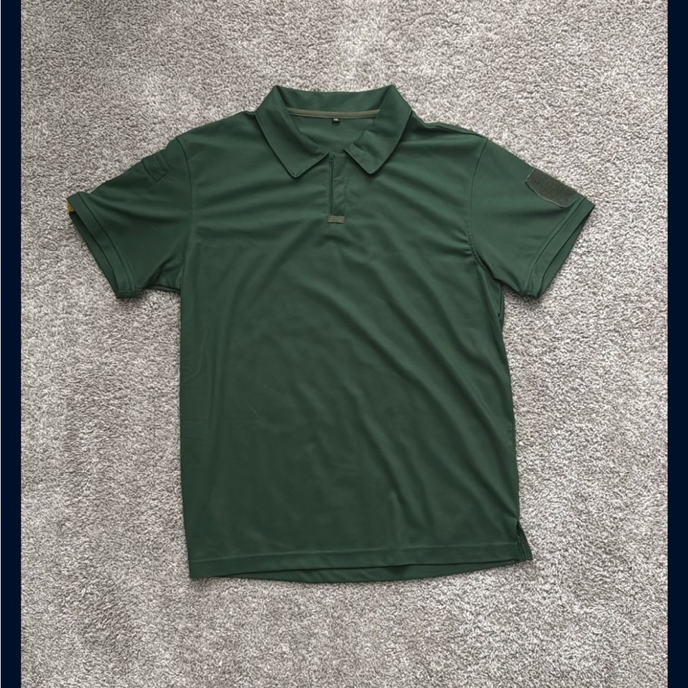 Men’s 2XL Dark Green Collared Short Sleeve Shirt - Picture 1 of 6